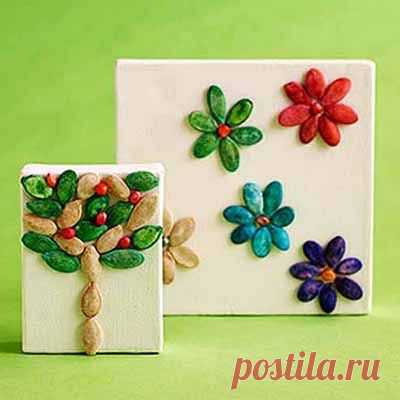 Поделки из тыквенных семечек своими руками