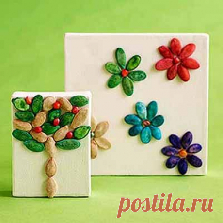 Поделки из тыквенных семечек своими руками