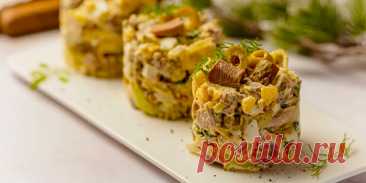 САЛАТ С ЯЗЫКОМ, ОГУРЦАМИ И КАРТОФЕЛЕМ