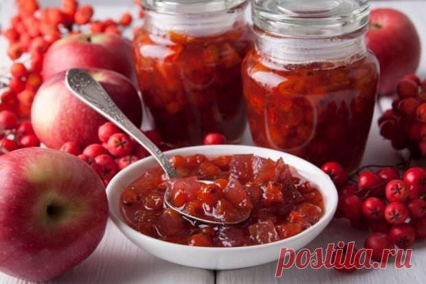 Варенье из яблок и красной рябины — Сад Заготовка