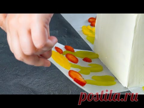 Кладу Кусочки Фруктов на Бумагу и Прижимаю к Крему | Чудесный ТОРТ 