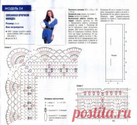 Накидка с кружевной каймой | Вязание крючком, схемы вязания, бесплатное вязание крючком