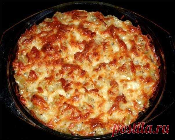 запеканка из макарон с курицей и грибами  =)