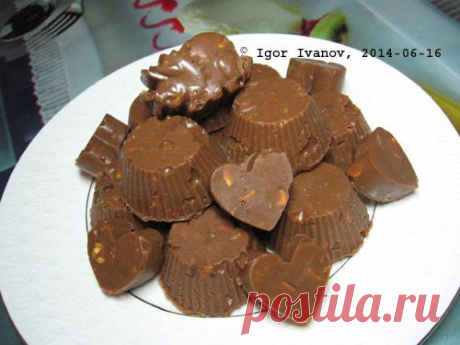 Конфеты Шоколадно-ореховые на варёной сгущёнке. Фоторецепт..