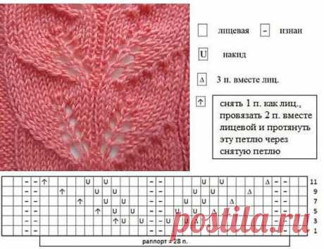 ЛИСТЬЯ. Подборка узоров для вязания на спицах + СХЕМЫ. | Вязание на спицах - koneva_knits | Яндекс Дзен