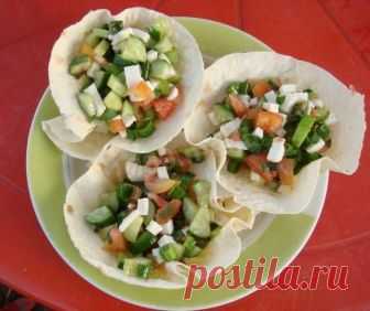 Салат в корзинке из лаваша рецепт с фото пошагово - 1000.menu