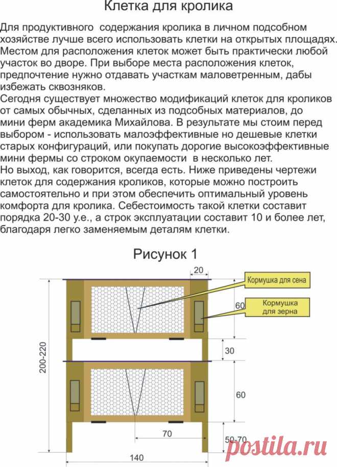Основы кролеводства   &raquo; Чертежи клеток