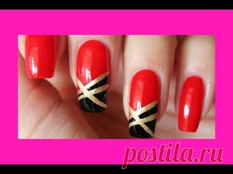 Маникюр красное золото / Manicure red gold