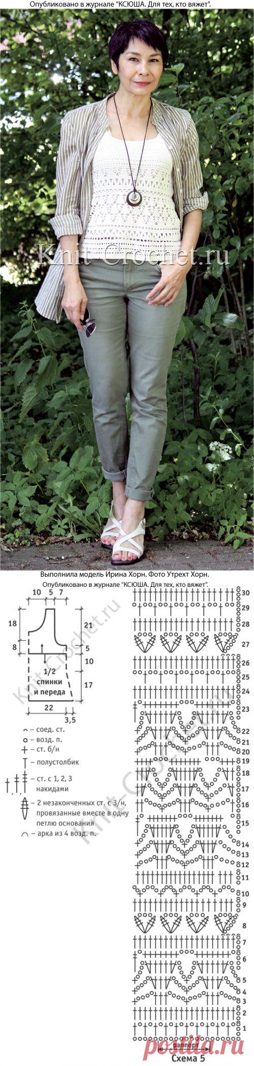 Топ, вязанный крючком. мои работы-s podrobnym opisaniem