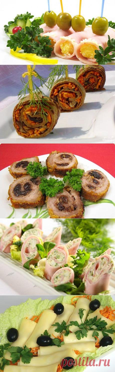 Самые вкусные закуски: рулетики с разными начинками / Простые рецепты