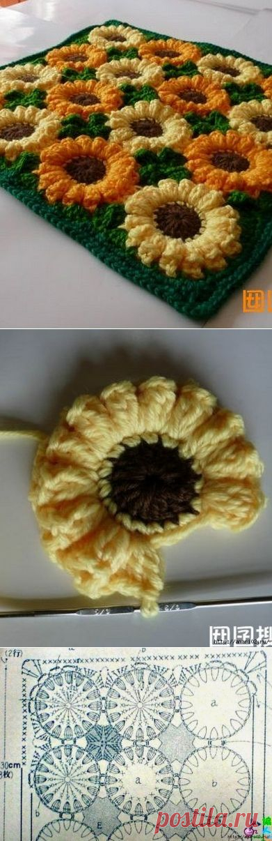 Цветочный коврик для стула.