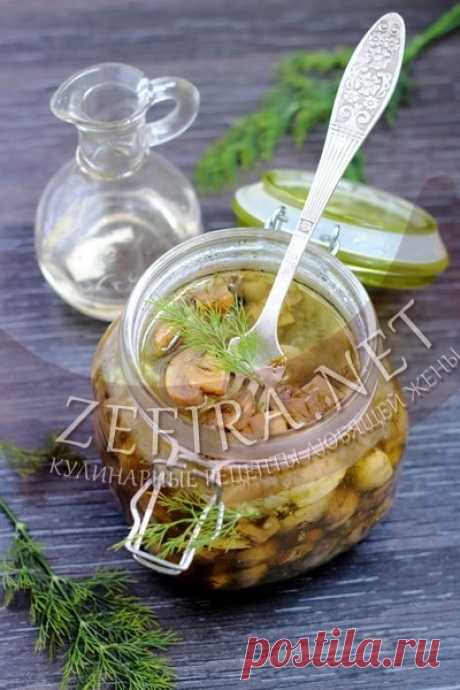Маринованные шампиньоны с чесноком и зеленью!..