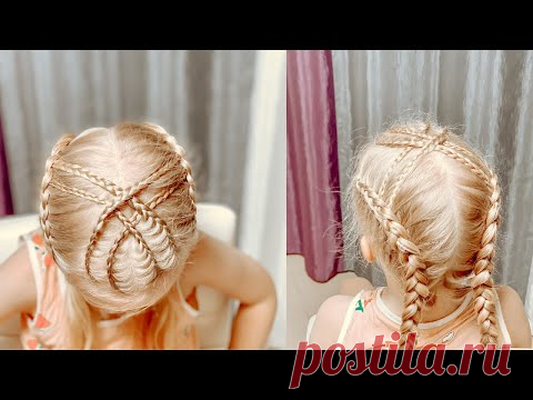 Две косы с переплётом Прически с косичками