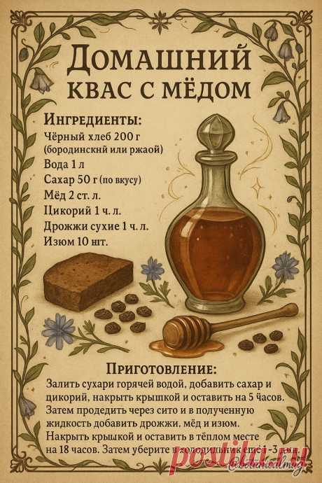 Домашний квас с медом