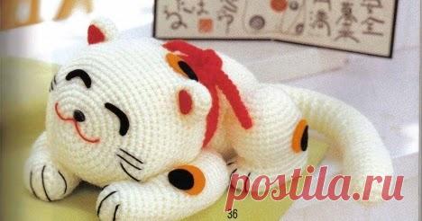Кот японский белый Схемы амигуруми: каталог бесплатных схем вязаных игрушек крючком и спицами