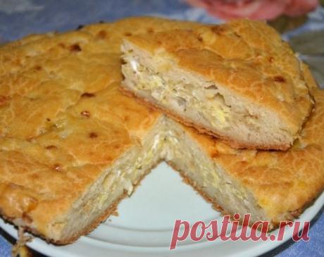 Заливной пирог с капустой