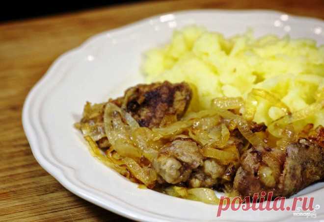 Куриная печень, жареная с луком - пошаговый кулинарный рецепт на Повар.ру