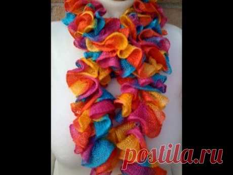 Crochet a Ruffled Scarf with the Afghan or Tunisian Stitch