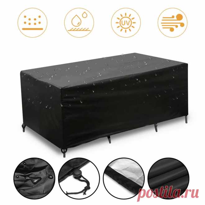 123x61x72cm garden furniture covers 420d heavy duty oxford fabric rattan cover waterproof dustproof anti-uv sofa seaters table chair covers for outdoor patio Sale - Banggood.com