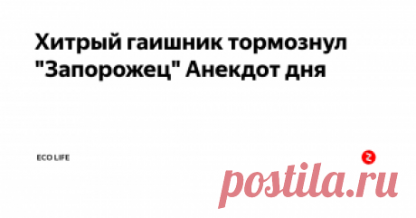 Хитрый гаишник тормознул "Запорожец" Анекдот дня Стоит гаишник на трассе. Думает: «Надо бы денег себе подзаработать». Видит – едет новый русский на своем шестисотом мерсе. Машет палочкой и после остановки говорит водителю:
— Так, вам вопрос: если у тебя свечки выкрутить, спустятся ли колеса?
Новый русский немного задумался и отвечает:
— Не знаю блин…