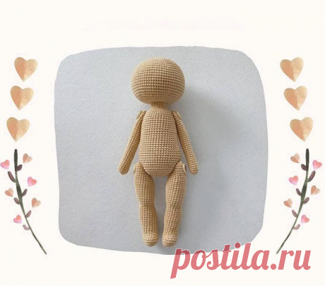 Тело куклы крючком. Амигуруми схемы и описания. Автор: @evgesta.dolls | IRINELY.ART