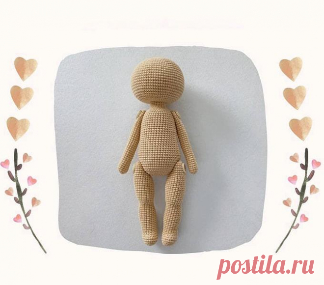 Тело куклы крючком. Амигуруми схемы и описания. Автор: @evgesta.dolls | IRINELY.ART