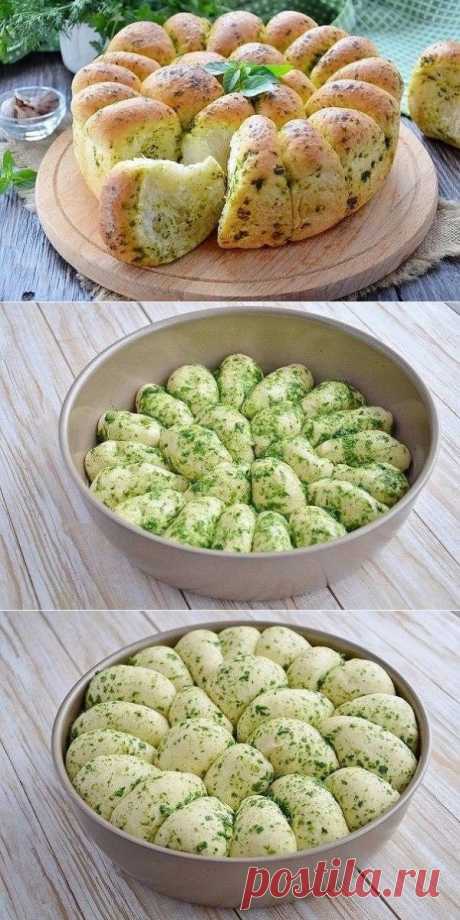 ХЛЕБ ПШЕНИЧНЫЙ С ЗЕЛЕНЬЮ И ЧЕСНОКОМ