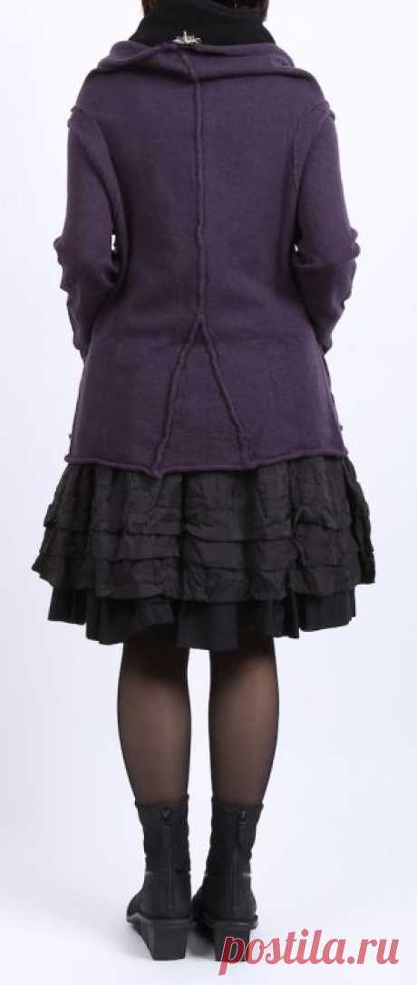 barbara speer - Strickjacke gekochte Wolle mit hohem Kragen brombeere - Winter 2016 - stilecht - mode für frauen mit format...