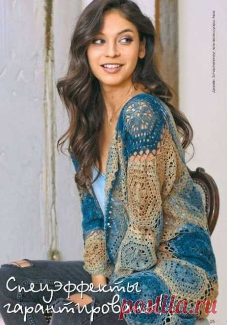 CROCHET CARDIGAN. CROCHET CARDIGAN. FREE PATTERN. 40 wholes in 6 halves I’m sorry, there’s no name for yarn, only 98% cotton 1% polyester. 280 meters = 50 grams. The hook is 3 millimeters. In Russian, th…