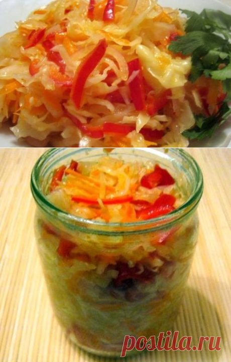 Закусочный маринованный капустный салат - рецепт с фото