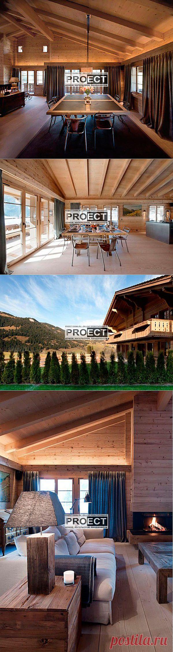 Уютное шале в Альпах с необработанным деревом в интерьере | Проект ДомаПроект Дома