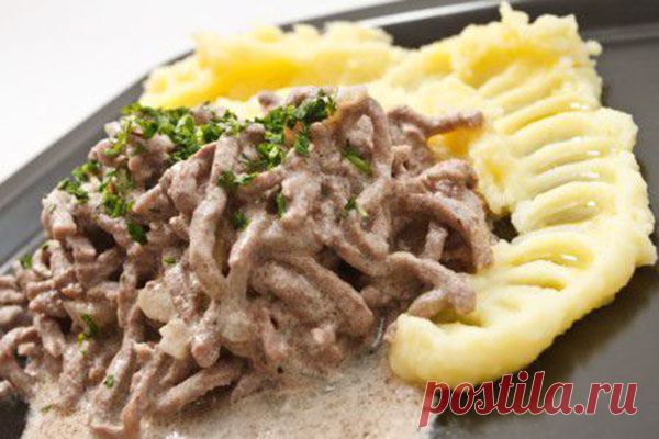 Бефстроганов с грибами и сливками — Женская страничка
