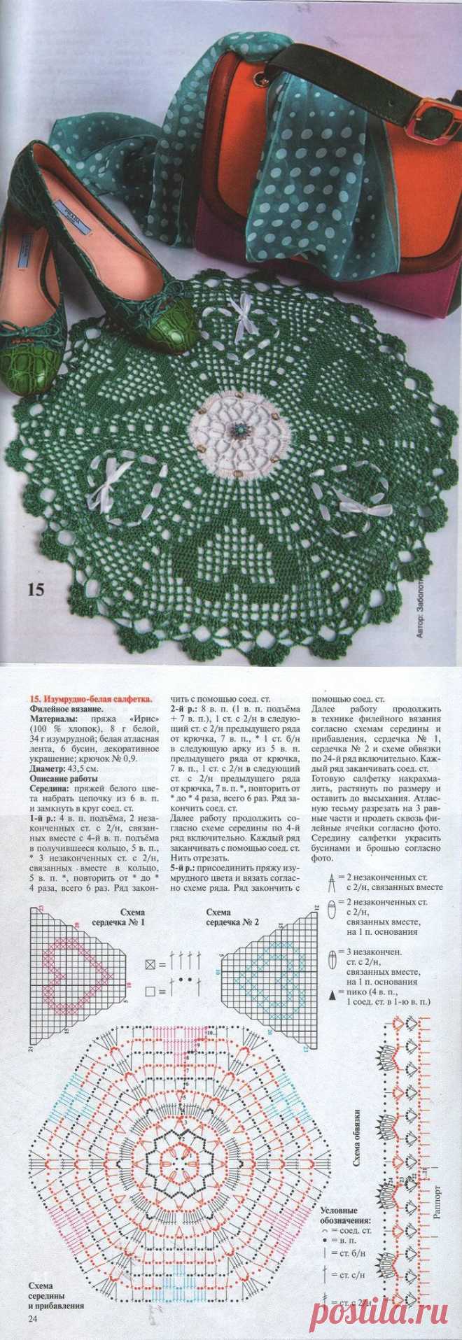 Схема вязаной крючком салфетки. Бесплатная схема салфетки крючком | Все о рукоделии: схемы, мастер классы, идеи на сайте labhousehold.com