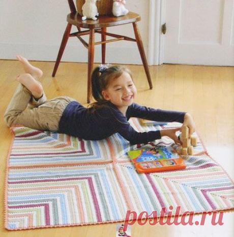 полосатый коврик вязаный крючком » Петля - вязание на все случаи жизни!