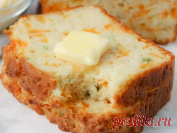 Сырный хлеб - очень быстрый рецепт без дрожжей, без замеса как приготовить