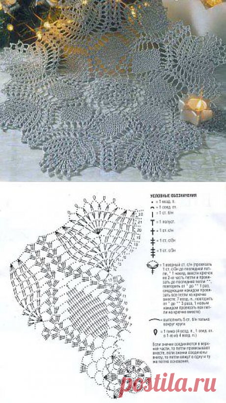 Серебристая салфетка - вязание крючком на kru4ok.ru