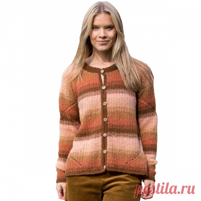 Радужный кардиган
  дизайнер: Брит Фрафьорд Орставик.
 Размеры: S (M) L (XL) XXL. Заказать перевод
