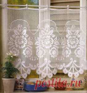 Вязаные шторы крючком со схемой | Вязание спицами и крючком – Азбука вязания