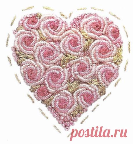 Красота шва рококо в вышивке.