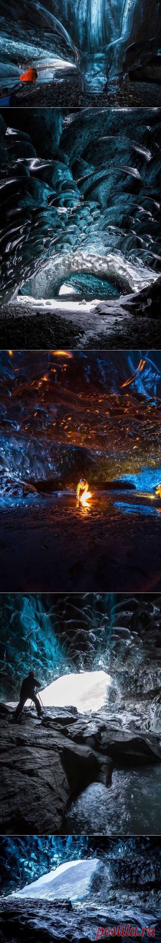 Ледяная пещера гигантского ледника Vatnajokull в Исландии. - Путешествуем вместе