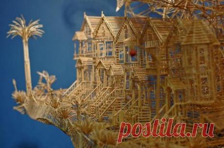 Скульптура Сан-Франциско из 100 000 зубочисток | Краснодеревщик