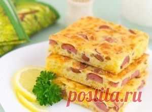 Сырный пирог с сосисками. Вариант: гости на пороге | vkusnyymir