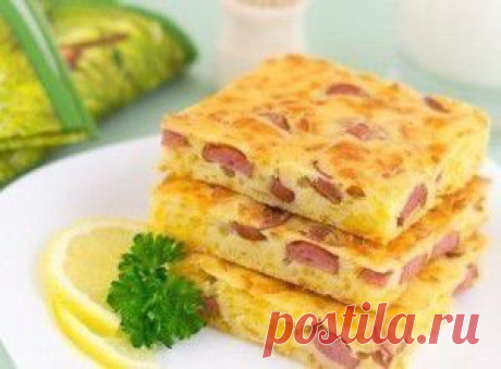 Сырный пирог с сосисками. Вариант: гости на пороге | vkusnyymir