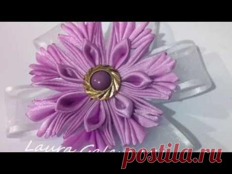 Flor fantasia en cintas tutorial