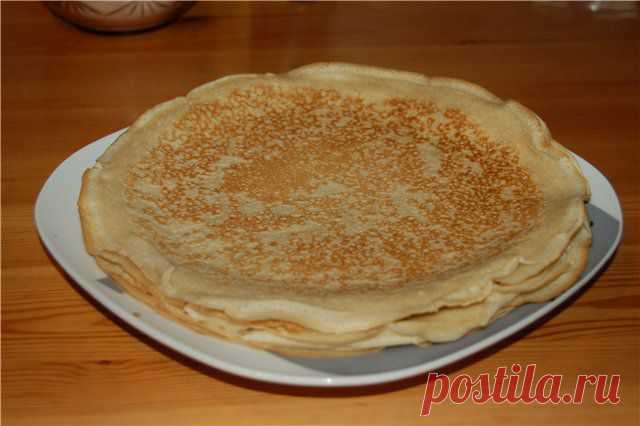 Тонкие блины на ряженке.