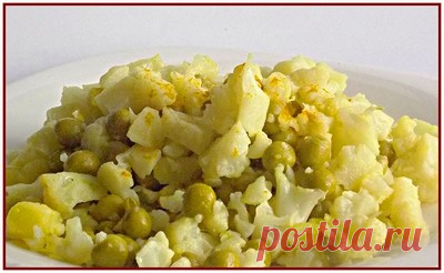 Салат из горошка и цветной капусты
