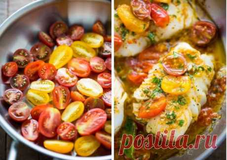 ТРЕСКА  В  ТОМАТНО--БАЗИЛИКОВОМ  СОУСЕ !!!  Красиво и вкусно !