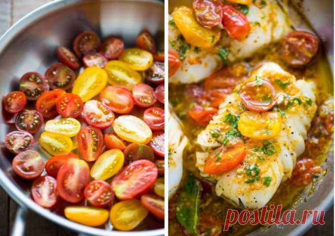 Красиво и вкусно — Треска в томатно-базиликовом соусе