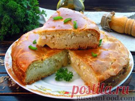 Рецепт: Заливной пирог на кефире и майонезе, с рисом и яйцами на RussianFood.com