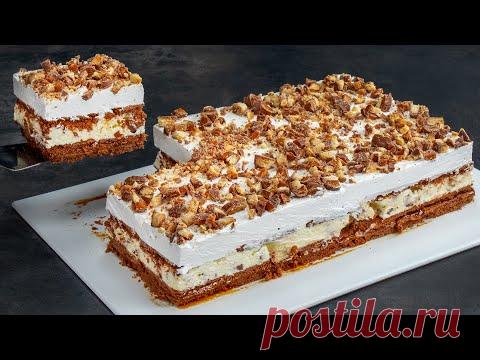 Торт из печенья „Твикс”- станет вашей слабостью. Без духовки, быстро и просто